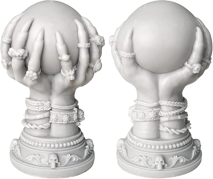 Skull Rose Crystal Ball & Ghost 3D Silicone Molds for Resin Candle & Body Soap Making