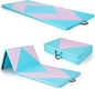 Giantex 4'x10'x 2" Gymnastics Mat, 4-Panel Folding Aerobics Exercise Mat w/Hook & Loop Fastener, Carrying Handle, Portable Tumbling Mat for Stretching Yoga Cheerleading Martial Arts