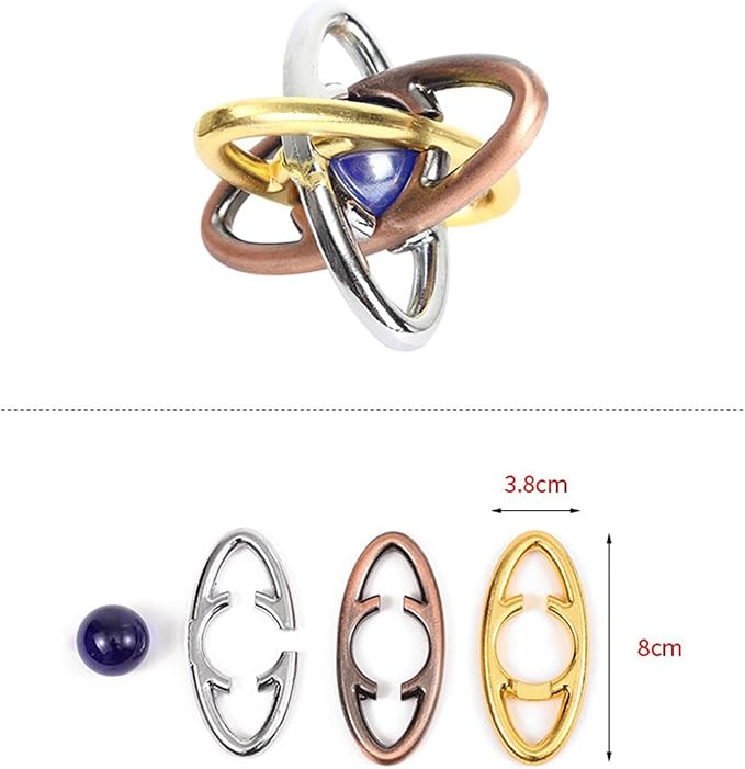 6 Pcs Brain Teaser Metal Wire Puzzles, Mind IQ Test Unlock Toy, Interlock Challenge Puzzle Game Educational Toy Gift for Boys Girls Teens Adults, #C