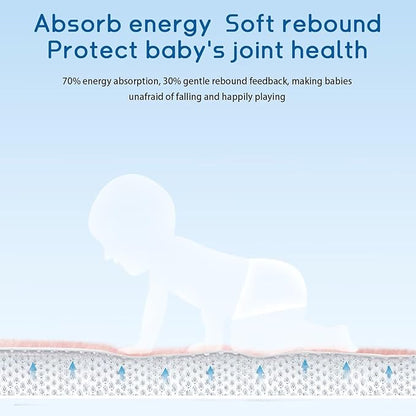 Baby Play Mat for Floor Tummy Time Mat Nursery Rug Muscle Mat Area Rug Playroom Rug Tatami Mat 6'7"x6'7" Memory Foam 1.3" Thick Crawling Mat for Babies,Toddlers, Infants, Kids,Floor Mat(Pink)