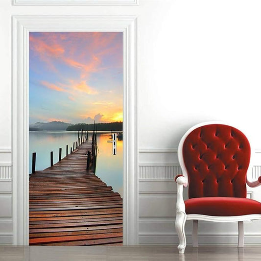 3D Door Stickers Murals - Peel and Stick Wallpaper - Self-Adhesive Decals - Removable PVC Waterproof - Bedroom, Living Room - 30.3" x 78.7"