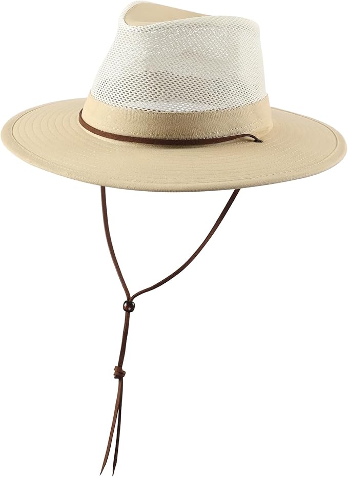 Home Prefer Cotton Summer Fedora Hat Wide Brim Sun Hats for Men Women UPF 50+ Sun Protection Cap for Fishing Hiking