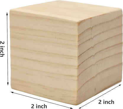 60 PCS 2 Inch Smoothed Wooden Cubes,Unfinished Wood Blocks for Crafts,Wood Square Blocks for Crafts,Shower Blocks to Decorate.