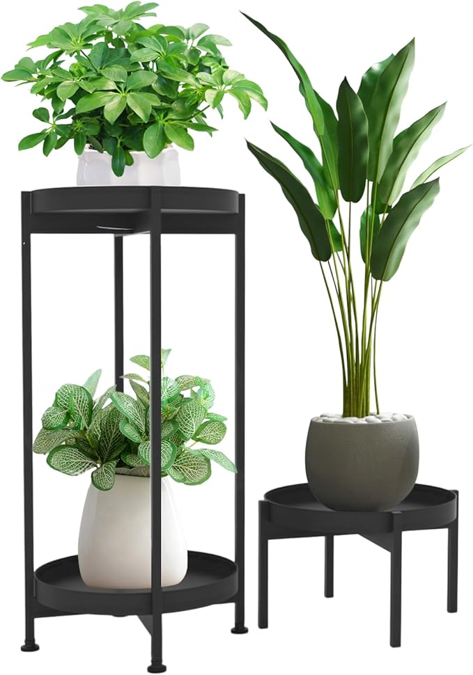 Plant Stand Indoor ,7.9'' H&25.5'' H Indoor Plant Stand Stable Plant Holder Flower Pot Stands for Multiple Plant Metal Single Plant Stand Indoor Small Plant Stand for Patio Garden Decor