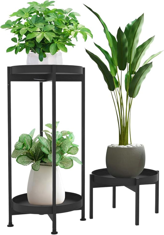 Plant Stand Indoor ,7.9'' H&25.5'' H Indoor Plant Stand Stable Plant Holder Flower Pot Stands for Multiple Plant Metal Single Plant Stand Indoor Small Plant Stand for Patio Garden Decor