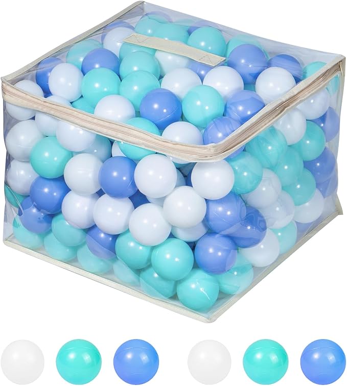 MoonxHome Ball Pit Balls for Toddlers, BPA Free Crush Proof Plastic Toy Balls for Ball Pit, Children's Pool Water Toys, Macaron Ocean Balls for Play Tent 2.15 Inch Pack of 100…
