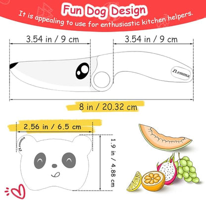 Kids Chef Knife Set for Real Cooking with Safe Finger Guard, Stainless Steel Blade & PP Handle,Perfect for Training Cutting Montessori Kitchen Tool, Kid-Friendly BPA Free (Yellow)