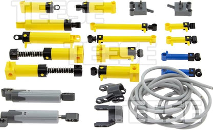 21pcs Pneumatic-Kits Compatible with Technic-Parts, Piston-Pressure-Rod, Air-Pump-Cylinder-Hose, MOC Car-Truck-Replacement-Parts