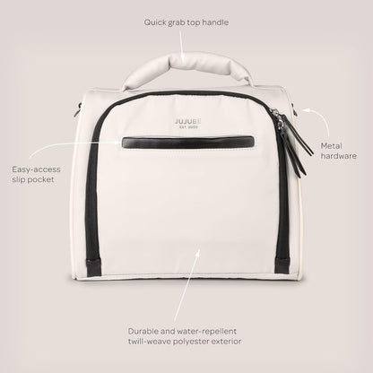 JuJuBe x Witney Carson - New Insulated Bottle Bag, Breastmilk Storage Bag for Baby Bottles, Waterproof Travel Lunch Bag or Cooler Bag for Nursing, Milk, Food, Snacks, Cloud, Mothers Day Gift