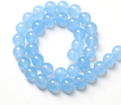 6MM 60PCS Blue Aquamarine Chalcedony Spacer Loose Beads for Jewelry Making DIY Bracelet Necklace