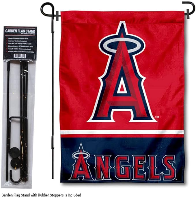 WinCraft Los Angeles Angels Garden Flag with Stand Holder