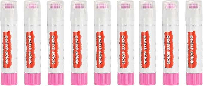 PATIKIL Tempera Paint Sticks, 9 Pcs Solid Tempera Paints Sticks Washable Bulk Markers Pen Quick Drying for Artists Beginners Art Supplies, Light Pink