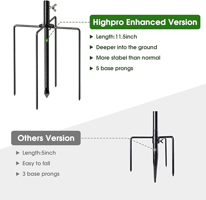 Bird Feeder Pole Wild Bird Feeder Hanging Kit Planter, 83 Inch Bird Feeding Station Kit with 5 Prongs Base Hummingbird Feeder Stand Hook for Outside
