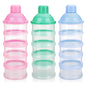 Accmor Formula Dispenser On The Go, 5 Compartments Stackable Formula Container for Travel, Baby Milk Powder Kids Snack Container, BPA Free