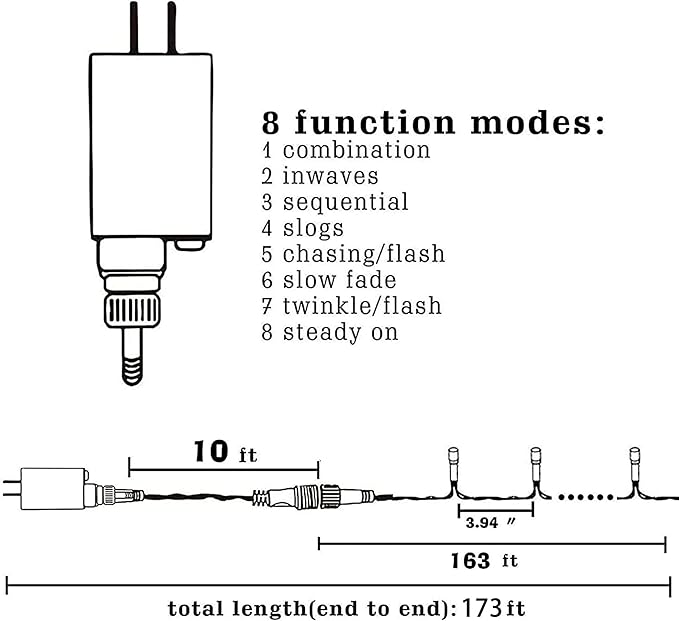 FUNPENY 164FT 500 LED Halloween Lights, 8 Modes Waterproof Plug in String Lights for Halloween Indoor Outdoor Yard Party Wedding Garden Home Decorations (Purple)