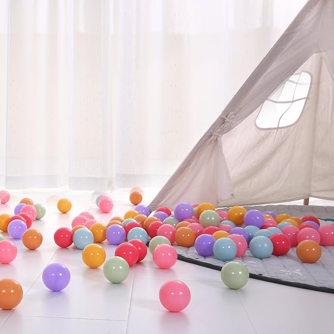 PlayMaty Ball Pit Balls - Colorful Ocean Pool Toys for Kids, Phthalate & BPA Free, 100pcs for Toddler Playhouse, Tent, or Playpen