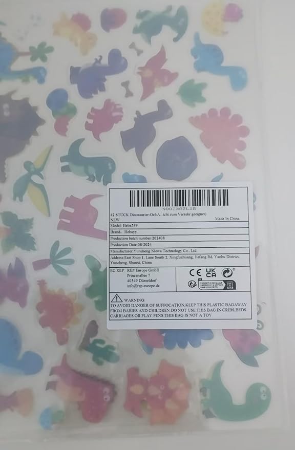 42PCS Dinosaur Jelly Stickers, Thick Window Door Clings Removable Reusable Gel Clings Decals for Kids Toddlers Adults Home Classroom Nursery Animal Theme Party Supplies (Not Edible)