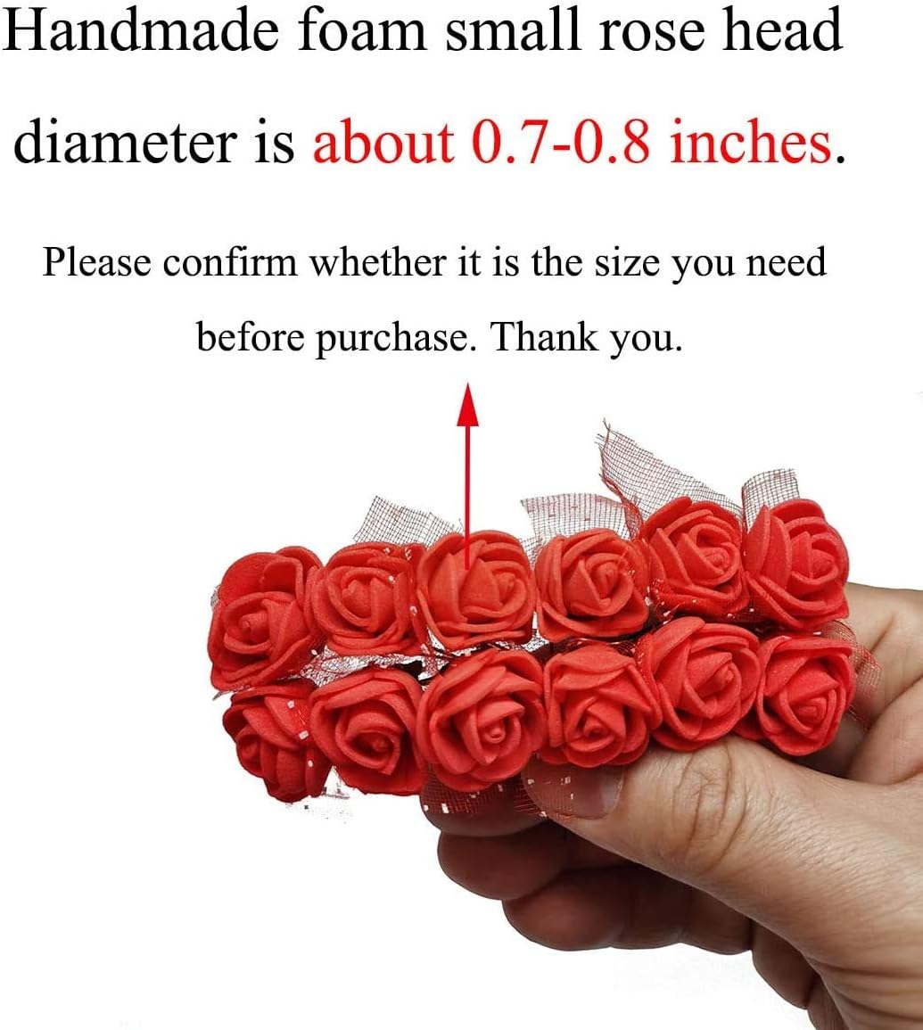 Foam Rose Fake Flowers for Crafts 144 pcs 2 cm Mini Wreaths Artificial Flower Bouquet Multicolor Rose Flower Wedding Scrapbooking Decoration Rose Fake Flower(Ivoy White)