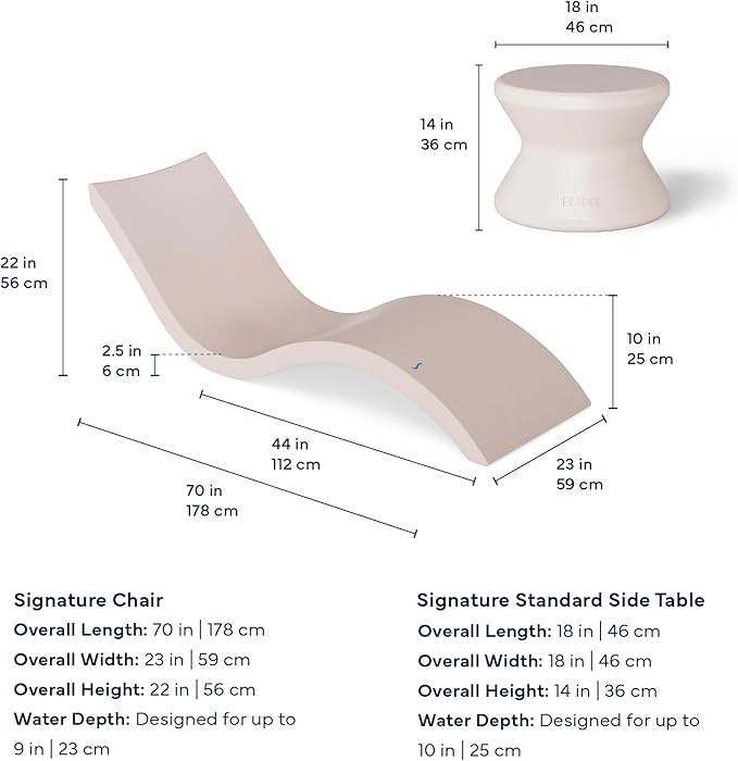 Ledge Lounger Oasis Bundle 2 Chaises + 1 Side Table no Hole