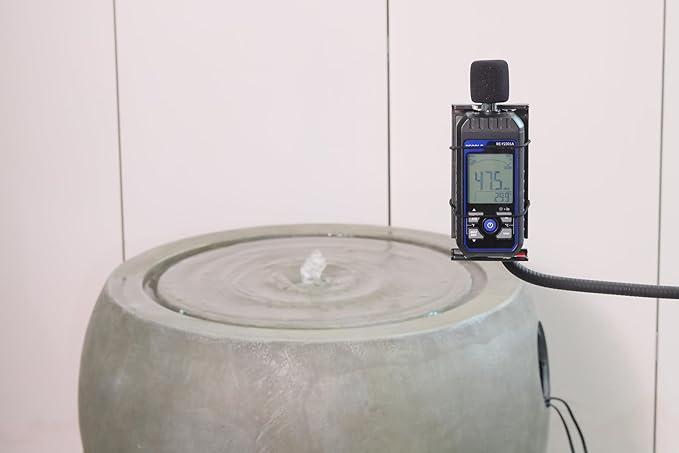 Garden Water Fountain Outdoor Large Round Bubbler Water Feature Indoor with Lights & Pump and Pebbles Concrete Effect for Patio Pool Pond Yard Home Decor Gray, 25 "L X 25" W X 17.5" H