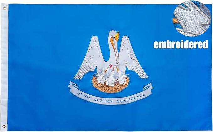 TOPFLAGS Louisiana Flag 4x6 Outdoor LA State Flags Double Sided Embroidered Longest Lasting Heavy Duty Polyester Stronger Brass Grommets 4 Stitched Hemming Perfect for Outside