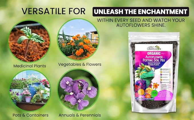 Organic Autoflower Potting Soil Mix – Ready-to-Use Living Soil, No Fertilizers Needed – Balanced Nutrients, Light Texture, Excellent Drainage, Boosts Germination & Root Growth (4 QUARTS)