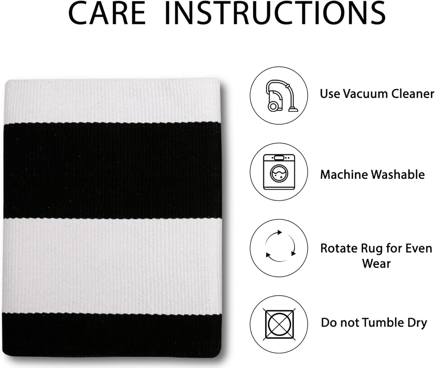 IOHOUZE Black White Striped Rug -24" x36“ Front Door Mats Outdoor,Washable Rug for Front Porch Decor,Spring Summer Welcome Mats Outdoor Indoor, Doormat for Farmhouse/Entryway/Home Entrance