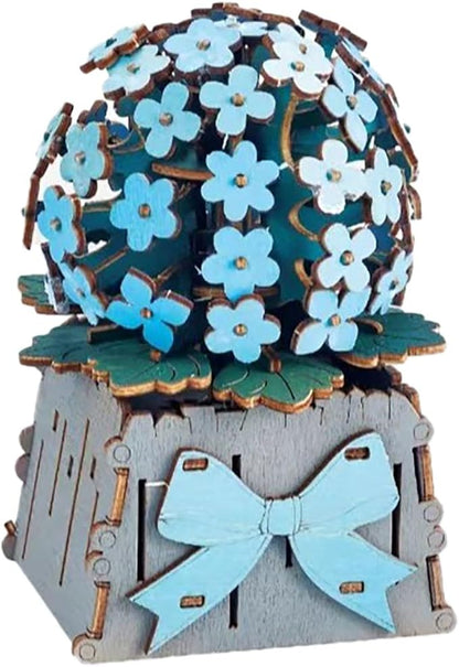 3D Wooden Puzzles for Kids DIY Wooden Flower Building Block Set Craft for Children Adults to Build Valentine's Day/Mother's Day/Teacher's Day/Birthday Gifts (Hydrangeaceae)