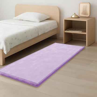 1.3" Thick Baby Play Mat for Floor, 28x72 Foam Tummy Time Mat, Padded Support Soft Plush Bedside Rugs for Infant Kids Toddler Crawling Kick Activity (Lavender)