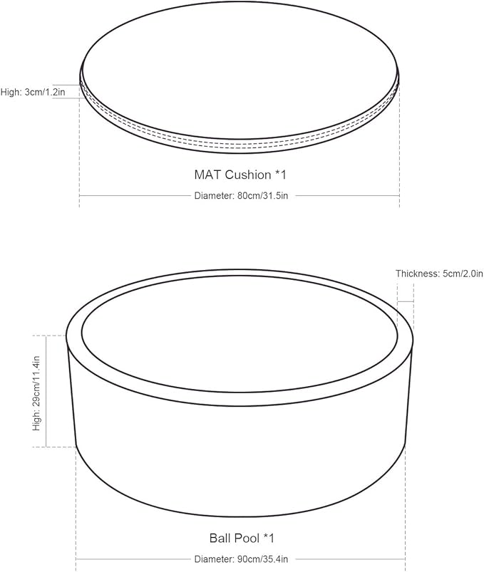 TRENDBOX Memory Foam Sponge Indoor Round Ball Pit (NO Balls) for Toddler Children (Light Pink)