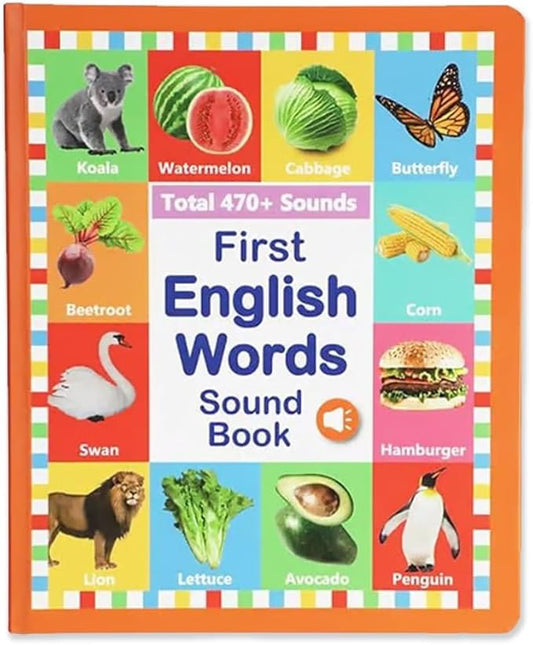 First English Words Sound Book, My First English Sound Toy – 470+ Words, 21 Themes, Speak and Spell, Fun Word Game, Juguete Educativo for Educational Language(3-6Y)