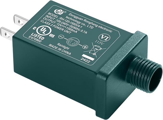 Replacement Yard Inflatable Adapter Power Supply Adaptor - 12V 1.0A 1Pcs -Inflatable Plug Replacement Class 2 Power Supply - Green - for Halloween Yard Blow Up Decorations