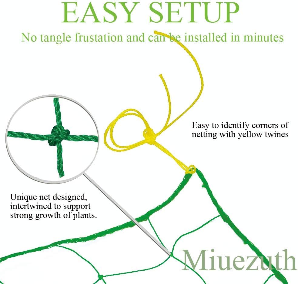 Trellis Netting for Climbing Plants - Heavy Duty Garden Trellis Netting for Cucumber, Vine, Fruits & Vegetables Tomato Plants Trellis Net, Climbing Vining Plants (1-Pack 3.3' x 6.6'Ft)