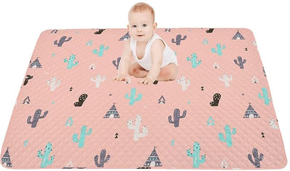50x50 Play Mat for Playpen Foldable Baby Play Mat Large Tummy Time Mat, Non Slip Washable Baby Play Mats for Floor, Portable Travel Baby Crawling Mats for Toddlers and Infants