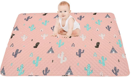 50x50 Play Mat for Playpen Foldable Baby Play Mat Large Tummy Time Mat, Non Slip Washable Baby Play Mats for Floor, Portable Travel Baby Crawling Mats for Toddlers and Infants