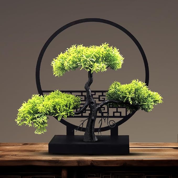 Ryoma Artificial Pine Tree Set Simulated Bonsai Features Ornaments Chinese - Style Desktop Screen Ornament 2 Set