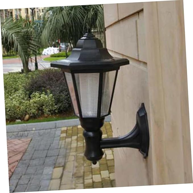 DOITOOL Solar Wall Lights Outdoor, 6-Pack Hexagonal LED Wall Sconce, Black, 16x28CM, IP44 Waterproof, Automatic On/Off, Outdoor Porch Garden Fence Landscape Hotel Restaurant Patio