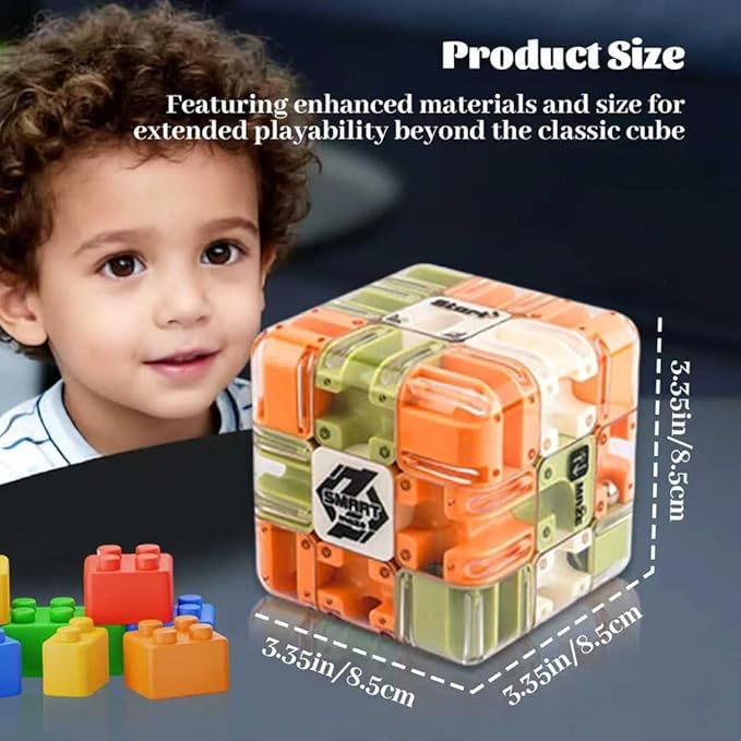 Large 3D Labyrinth Cube Puzzle, 3D Magic Cube Maze Ball Puzzle, Spatial Awareness Brain Training Toy for Stress Relief & Logic Development, Educational Focus Game Gift for Adults Teens(2PCS)