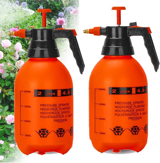 MRPAPA 2L Handheld Garden Pump Sprayer, 2 Pack Plant Mister Water Spray Bottle with Adjustable Brass Nozzle 0.5Gallon Sprayer Mist Bottle for Indoor, Outdoor Gardening and Home Cleaning