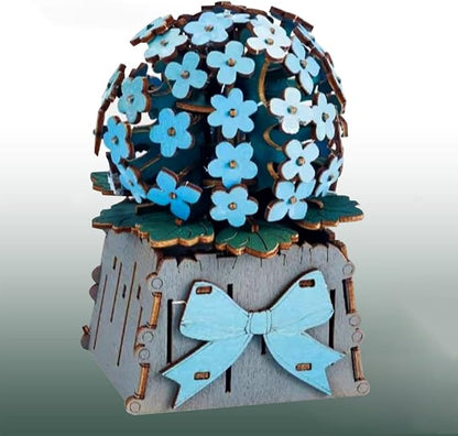 3D Wooden Puzzles for Kids DIY Wooden Flower Building Block Set Craft for Children Adults to Build Valentine's Day/Mother's Day/Teacher's Day/Birthday Gifts (Hydrangeaceae)