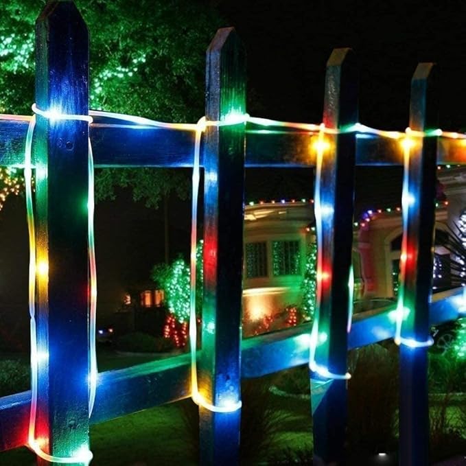Solar Rope Lights 39FT IP65 Waterproof Outdoor Lights LED Copper Fairy String Tube Lights for Party Garden Yard Home Wedding Christmas Halloween Holiday Tree Decoration Lighting(Multi Color)