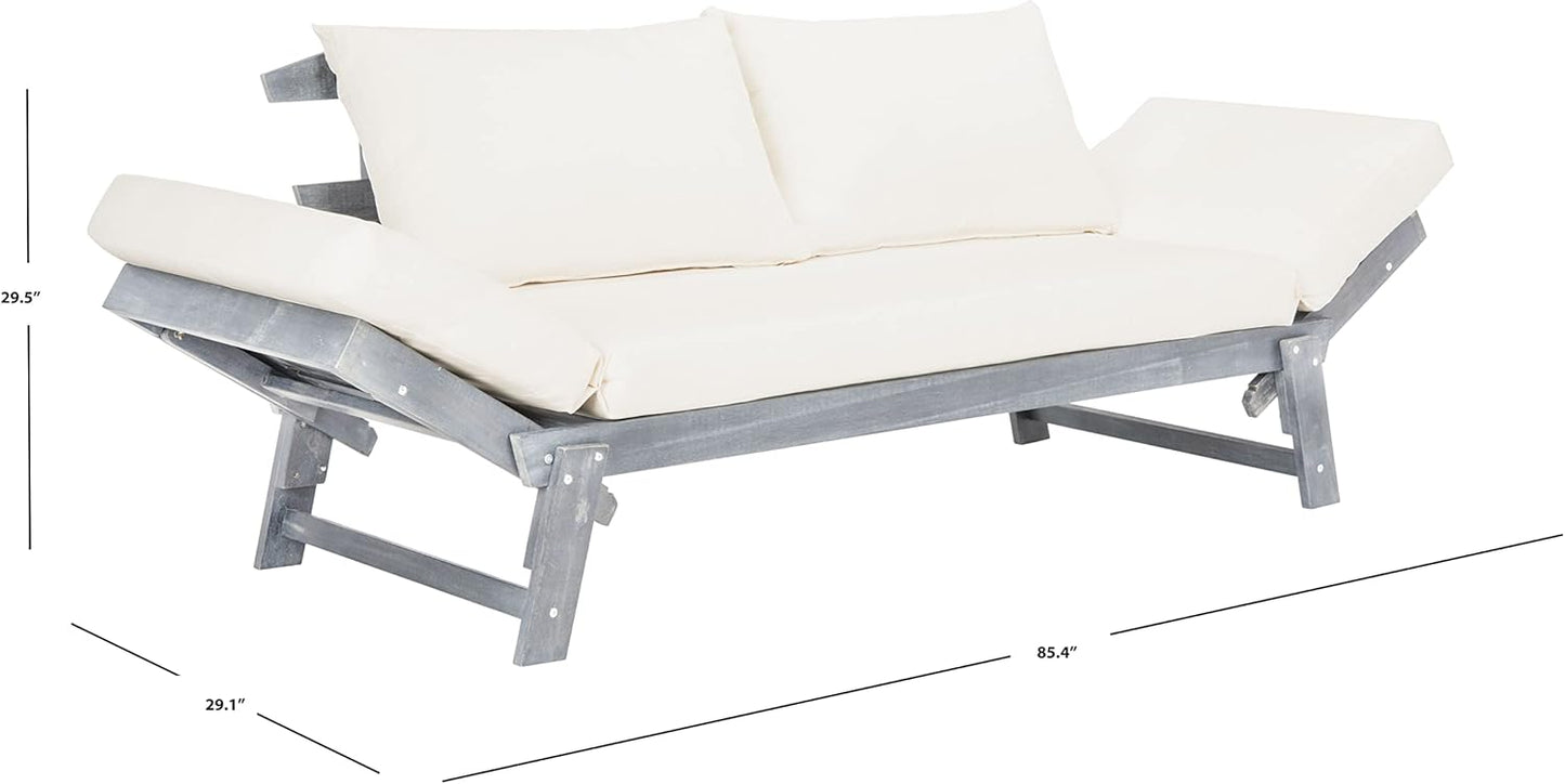 SAFAVIEH PAT6745A Outdoor Collection Tandra Grey Modern Contemporary Daybed Day Bed