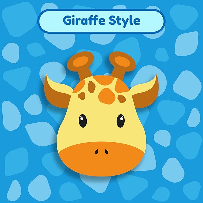 Baby Doll Stroller for Toddlers 3-10, Pillow Animal Toy Baby Stoller for Dolls, Blue Folding Baby Toy Stroller for Dolls, Foldable Stroller for Girls, for Bigger Kids (Giraffe)