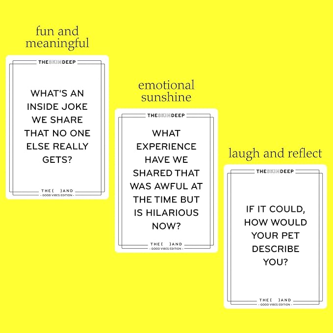 (THE AND) Good Vibes Edition - 199 Laugh Out Loud Conversation Cards for Friends, Family, Couples - Fun Icebreaker Cards to Connect - Stress Free Talking Game to Inspire Storytelling by The Skin Deep