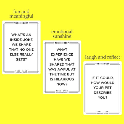(THE AND) Good Vibes Edition - 199 Laugh Out Loud Conversation Cards for Friends, Family, Couples - Fun Icebreaker Cards to Connect - Stress Free Talking Game to Inspire Storytelling by The Skin Deep