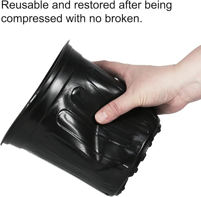 60-Packs 1 Gallon-M Flexible Plastic Plant Nursery Pots, Thickened Soft Seed Starting Container for Seedlings, Vegetables, Succulents and Cuttings