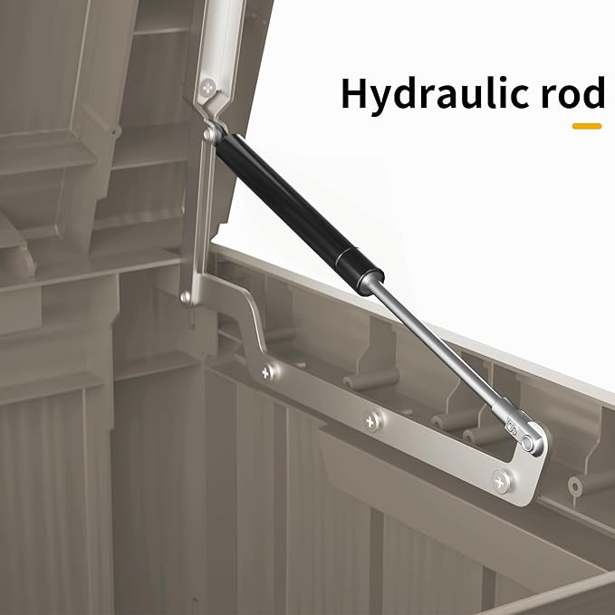 150 Gallon Resin Deck Box, Waterproof Outdoor Storage Bin for Patio Furniture, Pool Accessories, and Garden Tools, Lockable & UV-Resistant, Grey