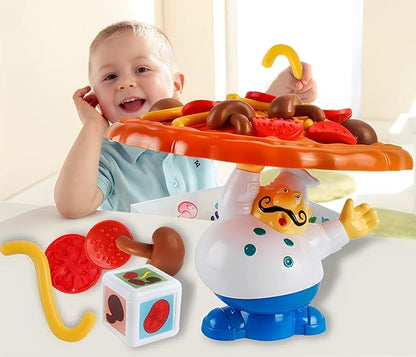 Topple Pizza Game,Tabletop Balancing Pizza Toy, Poppa's Pizza Pile-Up for 2-4 Players,Fun for Family & Friends