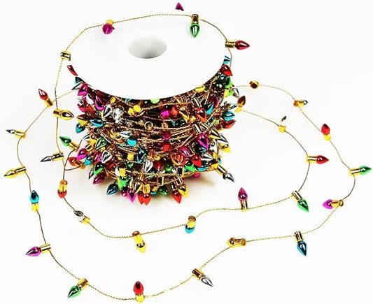 Orgrimmar Fake Light String Christmas Decoration Doll House Miniature Furniture Accessories String Lights (Mini Light String 20m, Plastic)