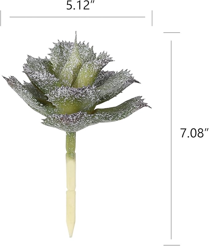 Duovlo Artificial Succulent Plant 5.15 Inch Faux Succulents Agave potatorum Flower Arrangement Craft Wall DIY Materials,Pack of 2 (New Green)